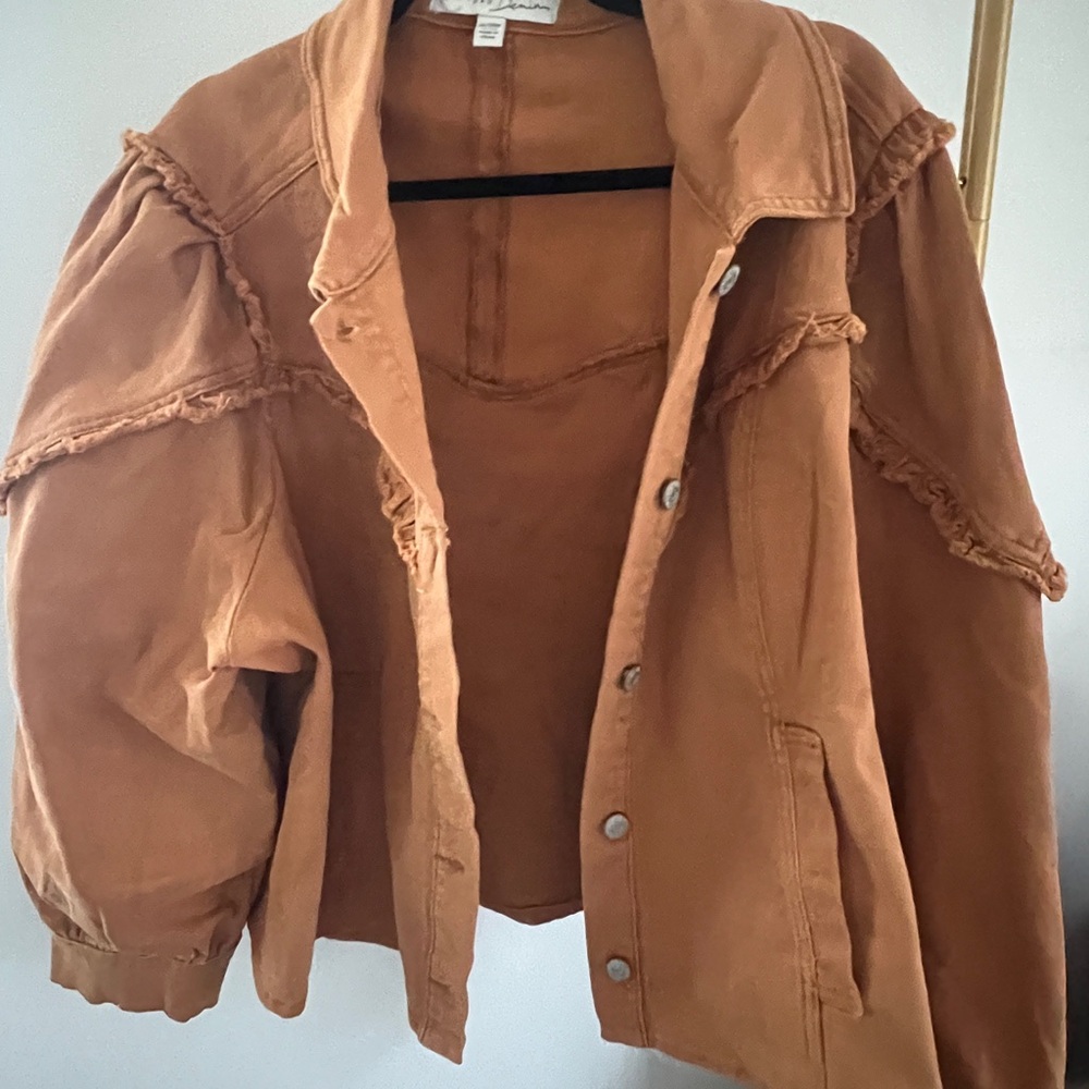 Women's Tan Western Country Jean Jacket Excellent Condition!